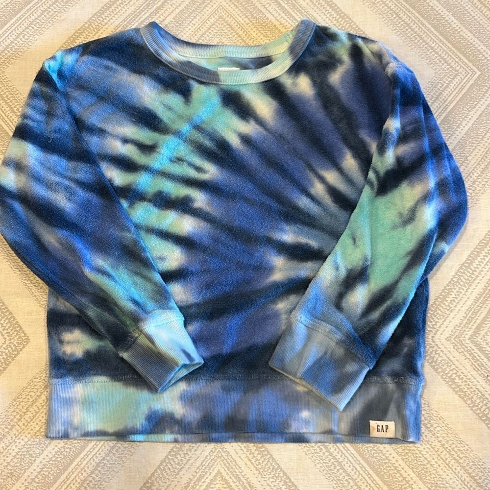 Baby Gap Shades of Blue Tie Dye Terrycloth Long Sleeve Shirt - Size 4